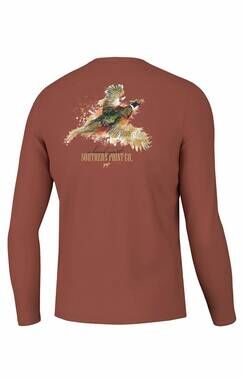 NEW SOUTHERN POINT CO. boy's long sleeve tee in splatter pheasant